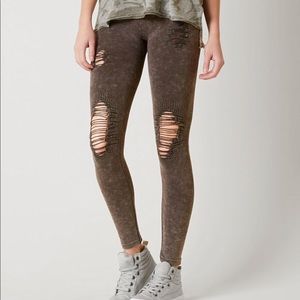 Acid Wash Black Leggings